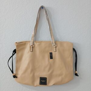 NEW VICTORIA'S SECRET Cream Gold Black Tote Shoulder Purse Handbag #P2